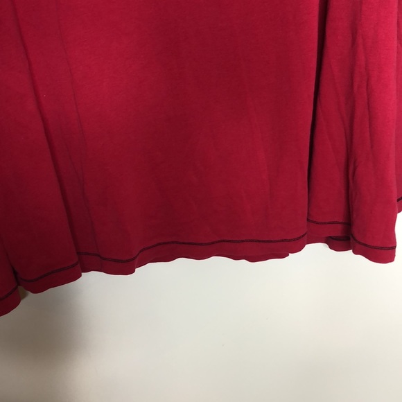 Womens Red Scotty Dog Embroidered Bow Long Sleeve Top PLUS SIZE XXL - Picture 6 of 7